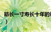 筋长一寸寿长十年的说法（筋长一寸寿长十年）
