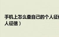 手机上怎么查自己的个人征信信息（手机上怎么查自己的个人征信）