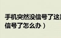 手机突然没信号了这是什么情况（手机突然没信号了怎么办）