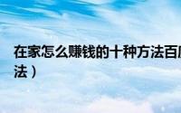 在家怎么赚钱的十种方法百度经验（在家怎么赚钱的十种方法）