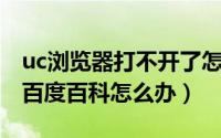 uc浏览器打不开了怎么办（UC浏览器打不开百度百科怎么办）