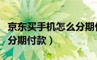 京东买手机怎么分期付款的（京东买手机怎么分期付款）
