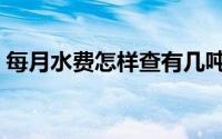 每月水费怎样查有几吨（每月水费怎么查询）