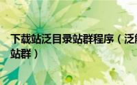 下载站泛目录站群程序（泛解析站群程序菜鸟也能快速搭建站群）