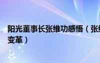 阳光董事长张维功感悟（张维功今年为什么提重塑阳光有何变革）