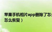 苹果手机相片app删除了怎么恢复回来（苹果相册app被删怎么恢复）