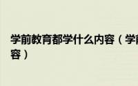 学前教育都学什么内容（学前教育主要学什么主要学哪些内容）