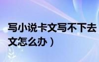 写小说卡文写不下去（如何写网络小说[15]卡文怎么办）