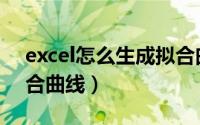 excel怎么生成拟合曲线（excel怎么得出拟合曲线）