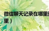 微信聊天记录在哪里删除（微信聊天记录在哪里）