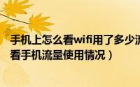 手机上怎么看wifi用了多少流量（手机怎么连接WIFI怎么查看手机流量使用情况）