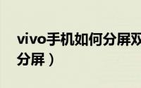 vivo手机如何分屏双开游戏（vivo手机如何分屏）
