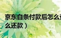京东白条付款后怎么查询（京东白条付款后怎么还款）