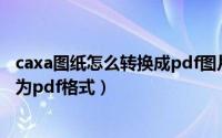 caxa图纸怎么转换成pdf图片（如何将caxa的电子图纸转换为pdf格式）