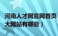 河南人才网官网首页（河南人才应聘必登的十大网站有哪些）