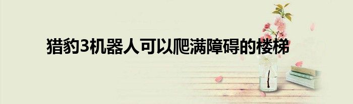 猎豹3机器人可以爬满障碍的楼梯