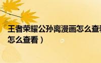 王者荣耀公孙离漫画怎么查看完整版（王者荣耀公孙离漫画怎么查看）