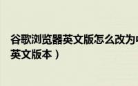 谷歌浏览器英文版怎么改为中文版（怎么修改谷歌浏览器为英文版本）