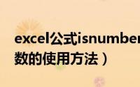 excel公式isnumber（Excel ISNUMBER函数的使用方法）