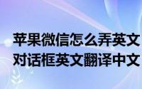 苹果微信怎么弄英文（MacBook微信怎么把对话框英文翻译中文）