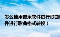 怎么使用音乐软件进行歌曲格式转换播放（怎么使用音乐软件进行歌曲格式转换）