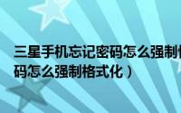 三星手机忘记密码怎么强制恢复出厂设置（三星手机忘记密码怎么强制格式化）