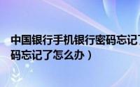 中国银行手机银行密码忘记了怎么办（中国银行手机银行密码忘记了怎么办）