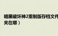 暗黑破坏神2重制版存档文件（暗黑破坏神2重制版存档文件夹在哪）