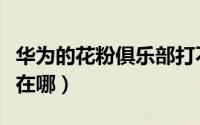 华为的花粉俱乐部打不开（华为的花粉俱乐部在哪）