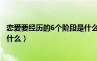 恋爱要经历的6个阶段是什么意思（恋爱要经历的6个阶段是什么）