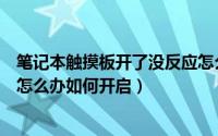 笔记本触摸板开了没反应怎么办（笔记本的触摸板没有反应怎么办如何开启）