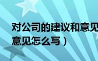 对公司的建议和意见 文案（对公司的建议和意见怎么写）
