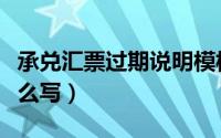 承兑汇票过期说明模板（承兑汇票过期说明怎么写）