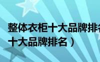 整体衣柜十大品牌排名是哪些牌子（整体衣柜十大品牌排名）