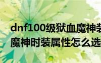 dnf100级狱血魔神装备（DNF100版本狱血魔神时装属性怎么选择）