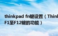 thinkpad fn键设置（ThinkPadE430笔记本怎么设置Fn与F1至F12键的功能）