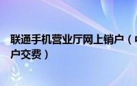 联通手机营业厅网上销户（中国联通网上营业厅如何进行销户交费）