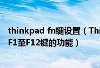 thinkpad fn键设置（ThinkPadE430笔记本怎么设置Fn与F1至F12键的功能）