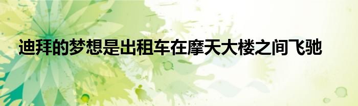 迪拜的梦想是出租车在摩天大楼之间飞驰