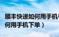 顺丰快递如何用手机号查询快递（顺丰快递如何用手机下单）
