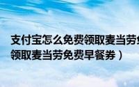 支付宝怎么免费领取麦当劳免费早餐券呢（支付宝怎么免费领取麦当劳免费早餐券）