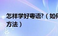 怎样学好粤语?（如何学好粤语学粤语的实用方法）