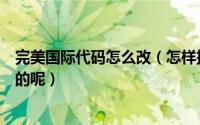 完美国际代码怎么改（怎样把完美国际版代码换成完美世界的呢）