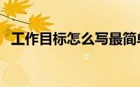 工作目标怎么写最简单（工作目标怎么写）