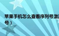 苹果手机怎么查看序列号激活时间（苹果手机怎么查看序列号）