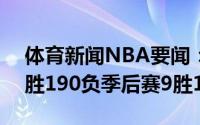 体育新闻NBA要闻：基德生涯执教战绩183胜190负季后赛9胜15负
