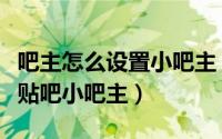 吧主怎么设置小吧主（百度贴吧吧主如何设置贴吧小吧主）