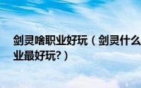 剑灵啥职业好玩（剑灵什么职业适合新手平民?剑灵哪个职业最好玩?）