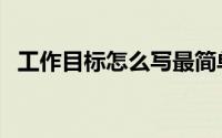 工作目标怎么写最简单（工作目标怎么写）