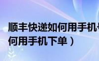 顺丰快递如何用手机号查询快递（顺丰快递如何用手机下单）